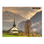 Kandergrund die Schweiz Kirchesnowy-Schweizer-Alpe Postkarte