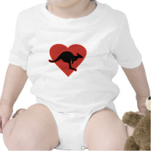 Känguru-Liebe-Rot-Herz Tshirt