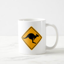 Känguru-Verkehrsschild Kaffee Tassen