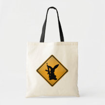 Kaninchen mit Gewehr-Warnzeichen Tasche