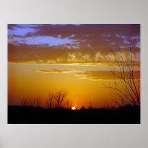 Kansas-Sonnenuntergang Plakatdruck