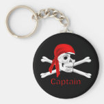 Kapitän Pirate Skull u. gekreuzte Knochen Keychain Schlüsselbänder