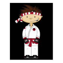 Karate-Jungen-Postkarte