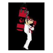 Karate-Jungen-Postkarte