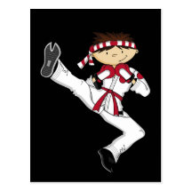 Karate-Jungen-Postkarte