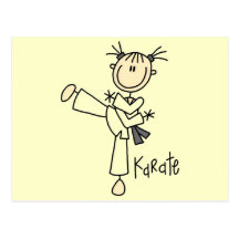 Karate-Mädchen-T-Shirts und Geschenke Postkarten