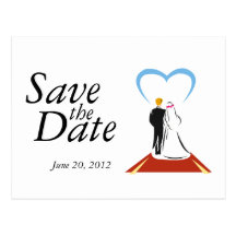 Kardiert Save the Date Braut-Bräutigam-Paare Postkarten