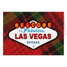 Karierte Weihnachtskarte Las Vegas