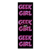 Kariertes Geek-Mädchen-Entwurfs-Lesezeichen Visitenkarten Vorlagen