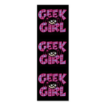 Kariertes Geek-Mädchen mit grafischem Lesezeichen Visitenkartenvorlage