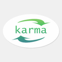Karma-Oval-Aufkleber