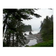 Karminrote Strand-Postkarte