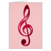 Karminroter dreifacher Clef Karten