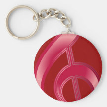 Karminroter dreifacher Clef Schlüsselanhänger