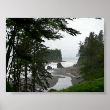 Karminrotes Strand-Plakat