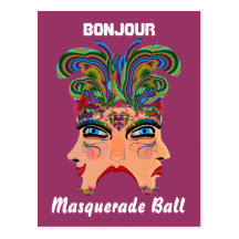Karneval-Maskerade-Komödien-Drama-Ansicht-Andeutun Postkarte