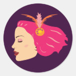 Karnevals-Mädchen Runder Sticker