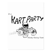 Kart Party-Schwarz-Logo Postkarte