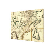 Karte 1778 von Kanada und von Vereinigten Staaten Gespannter Galeriedruck