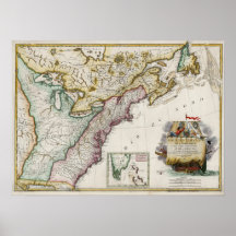 Karte 1784 des USA Plakate