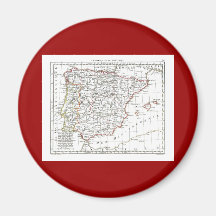 Karte 1806 - L'Espagne und Le Portugal Kühlschrankmagnete