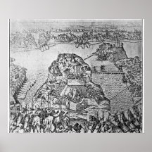 Karte der Belagerung von Malta im Jahre 1565 Plakate