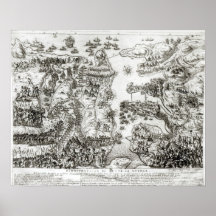 Karte der Belagerung von Malta im Jahre 1565 Plakate