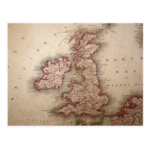 Karte der britischen Inseln Postkarte