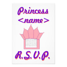 Karte Prinzessin-Crown First Birthday Party R.S.V. Ankündigungskarte