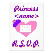 Karte Prinzessin-Heart Second Birthday Party R.S.V Personalisierte Ankündigungskarte