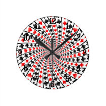 Karten-Anzugs-Spirale: Wanduhr wanduhren
