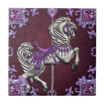 Karussell-Pferd, Amethyst Freude Kacheln
