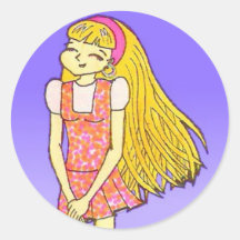 Katie Anime-Kunst-Galerie-Charakter Runde Sticker