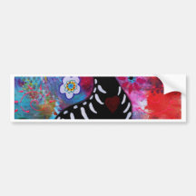 Katze Dia de Los Muertos Meow durch Prisarts Autosticker