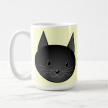 Katze. Entzückender schwarzer Kitty. Kaffee Tasse