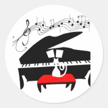 Katze u. Klavier Stickers