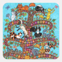 Katzen-Baum von Leben 2 Aufkleber