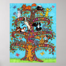 Katzen-Baum von Leben 2 Plakatdrucke