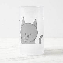 Katzen-Cartoon des rauchigen Graus Kaffeetasse