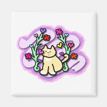 Katzen-Garten gefüllt mit Liebe und Farbe Magnete