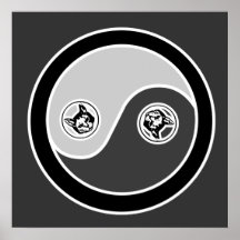 Katzen in Balance 1 Yin Yang Plakat