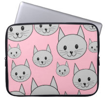 Katzen kopieren im Rosa und im Grau Computer Schutzhülle