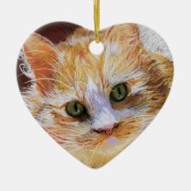 Katzen-Liebhaber-Geschenk-orange Katzen-Gesichts-P Weihnachtsbaum Ornamente