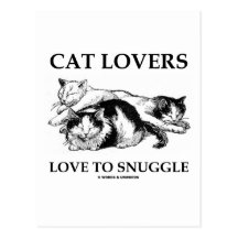 Katzen-Liebhaber-Liebe Snuggle Postkarte