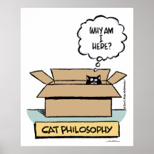 Katzen-Philosophie-gerahmter Druck Poster