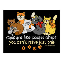 Katzen sind wie Kartoffelchips Postkarten