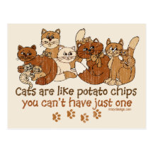 Katzen sind wie Kartoffelchips Postkarten