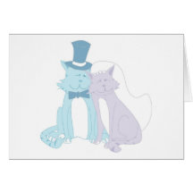 Katzen-Thema-Hochzeit Karte