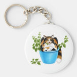 Katzenminzen-Chomping Kaliko Keychain Schlüsselbänder