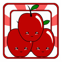 Kawaii Apple Korb (Junge) Fotostatuen